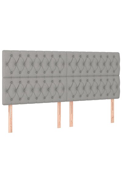 vidaxl Tăblie de pat gri deschis 180x7x118/128 cm, material textil
