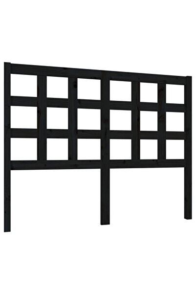 vidaxl Tăblie de pat, negru, 125,5x4x100 cm, lemn masiv de pin