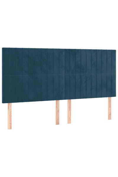 vidaxl Tăblie de pat albastru închis 180x5x118/128 cm catifea