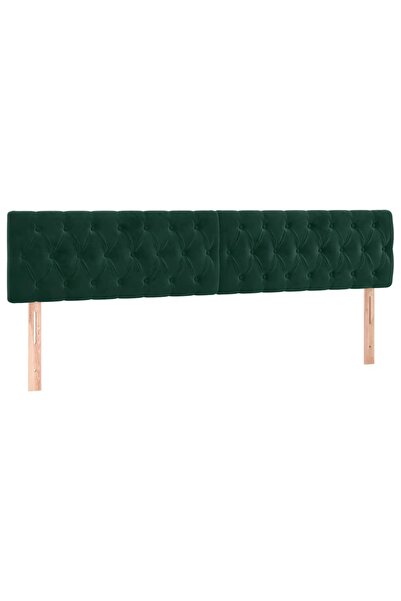 vidaxl Tăblii de pat, verde închis, 200x7x78/88 cm, catifea