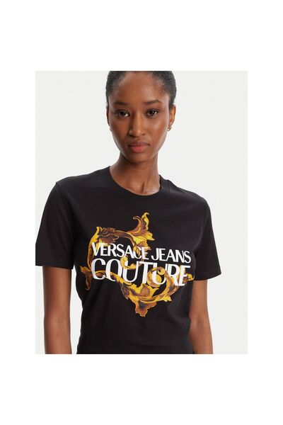 VERSACE JEANS COUTURE Γυναικείο T-Shirt 79HAHE06 CJ00E Μαύρο