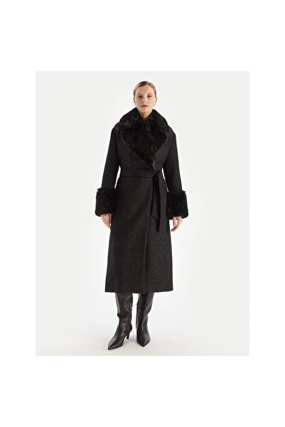 TWINSET Palton de iarnă pentru femei 252TT2040 Negru