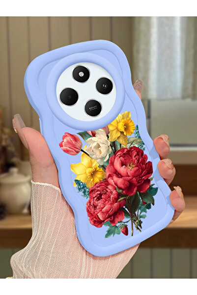Hontinga Redmi 14C Uyumlu Kılıf kamera koruyucu Mavi Silikon Couple Telefon K...