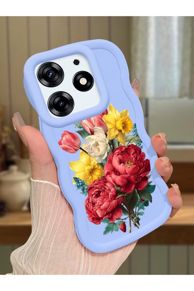 Hontinga Tecno Spark 10 Pro Compatible Case Camera Protector Blue Silicone Co...