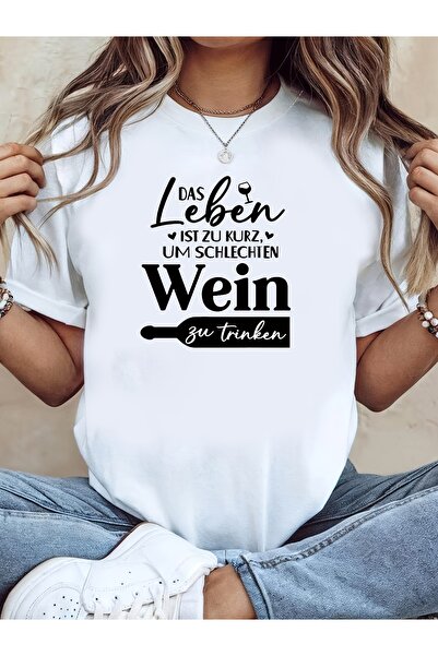 212Wear Women'S German Literary Style "DAS Leben IST ZU KURZ, UM SCHLECHTEN W...