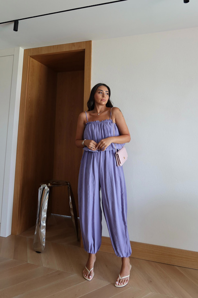 Özge Özgenç Strapless Balloon Blouse Trouser Set