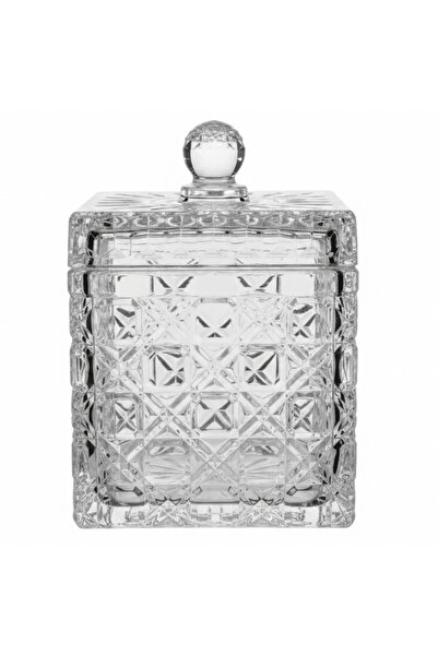 AKDC M.E.W Crystal Glass Candy Pot with Lid - 14×18.8 cm