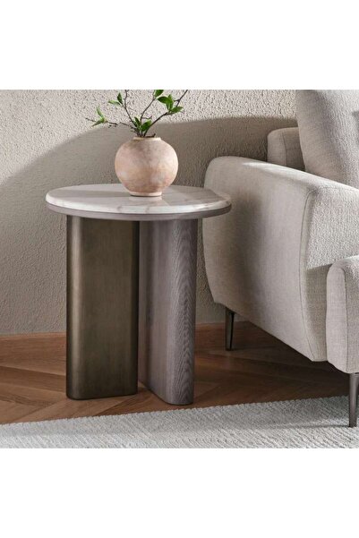 PAN HOME NAJWA CONSOLE TABLE MARBLE - BEIGE & BROWN