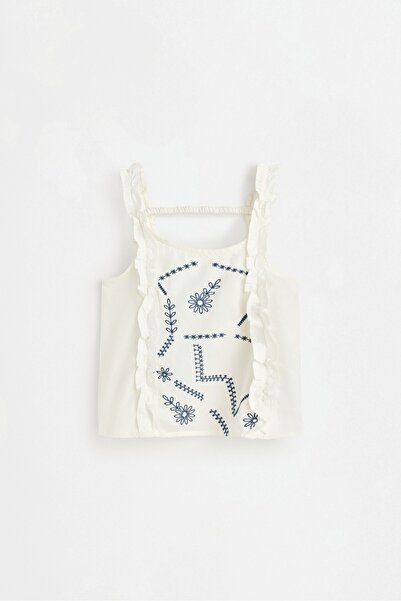 LEFTIES İşlemeli denim top
