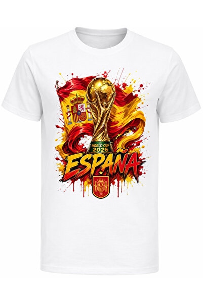 Efendioğlu Design World Cup Espana 2026 Printed Cotton T-Shirt
