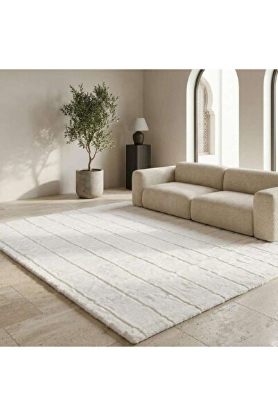 PAN HOME Carvy Rabbit Faux Fur Rug 160x230cm - Ivory