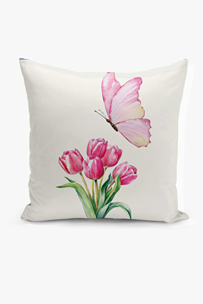 Filamente Double-Sided Digital Printing Throw Pillow Cover - Floral Tulip But...