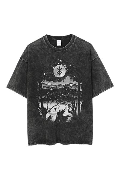 bellanova Unisex πολύχρωμο μπλουζάκι με στάμπα Oversize Streetwear Άνετη εφαρ...