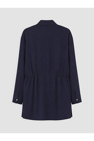 LC Waikiki LCW Modest Lacivert Bağcıklı Kadın Gömlek Tunik