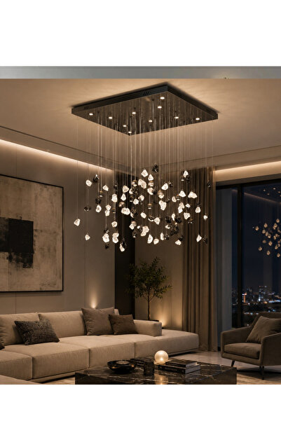 janalightings Hanging Glass Stone Chandelier |   Lighting Icon That Adds Eleg...