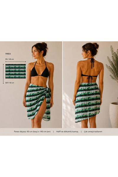 Glowear Atelier Women's Mixed Patterned Pareo - Beach Wear