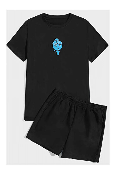 Generic Brand Comfortable Cut Top and Bottom Set with Fire and Water Figures