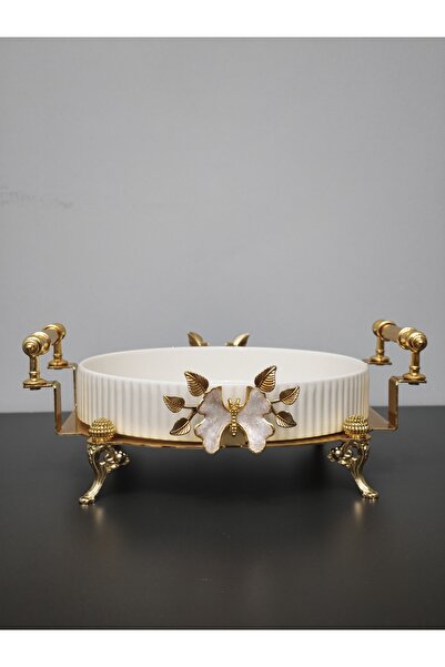PARILTI HOME COLLECTİON Oven Dish Bowl Luxury Serving Plate Bowl Gold Silver ...