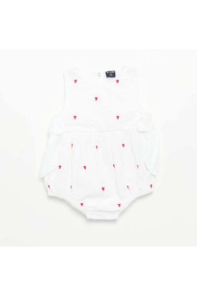KIABI Sleeveless Romper with Embroidery BEIGE
