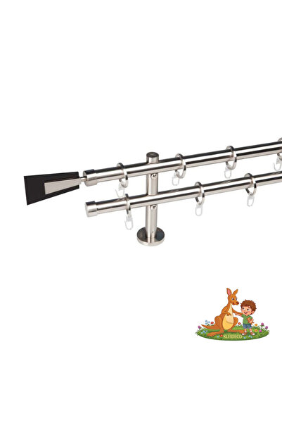 KLEIDECO Galerie dubla perdea SWITZERLAND, Metal, Diametru 20 mm, Capete BELL...