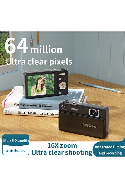 Choice3 black New sliding digital camera CCD campus 4K high-definition camera...