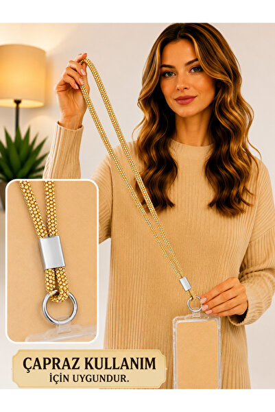 Case collection Taşlı Telefon Askısı Çapraz Kullanım Omuz İçin İpli Strap 130 cm