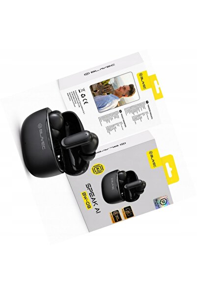 Blavec Căști traducătoare negre TWS BW-08 cu AI pentru Xiaomi Poco C75