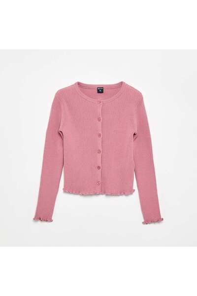 KIABI Long-sleeved ribbed knit cardigan PINK