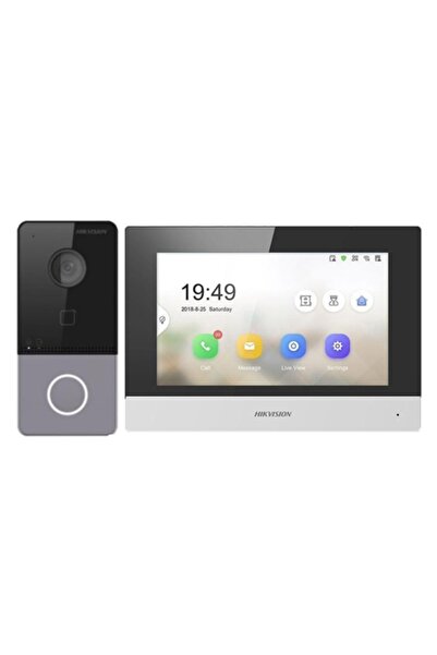 Hikvision Kit videointerfon TCP/IP pentru 1 familie, monitor TFT LCD de 7 inch