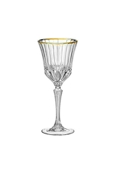 RCR Ποτήρι κρασιού από κρύσταλλο Adagio Gold με πόδι, 220ml, Σετ 6 τεμαχίων