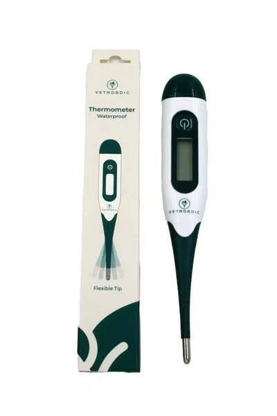 VETNORDIC Digital Thermometer Flexible Tip Fast 10-Second Waterproof LCD Disp...