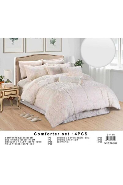 BIET ALMAFROSHAT Comforter Set with Bed Sheet 14Pcs Sets Long Plush Fabric Soft