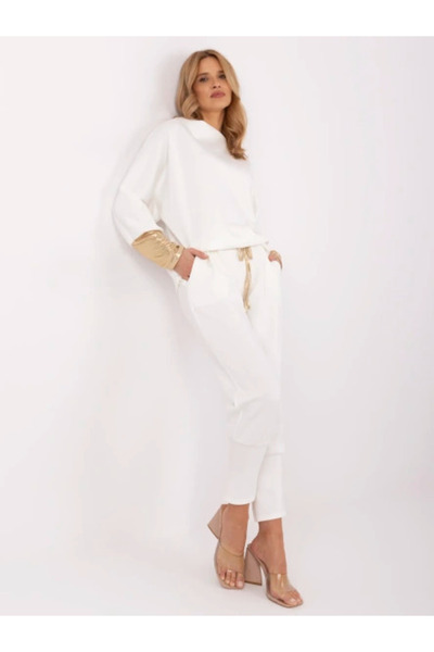 Italy Moda Compleu Dama Maneca lunga, Mansete elastice, ITALY MODA, Ecru Eleg...