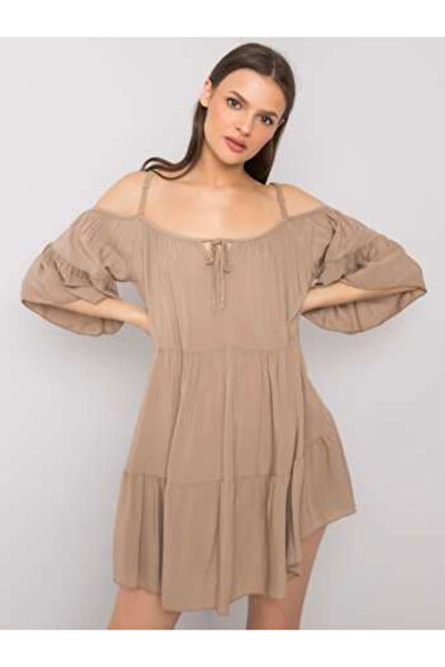 Och Bella Rochie Dama, Och Bella, Viscoza, Maneca scurta, Bej inchis, model T...