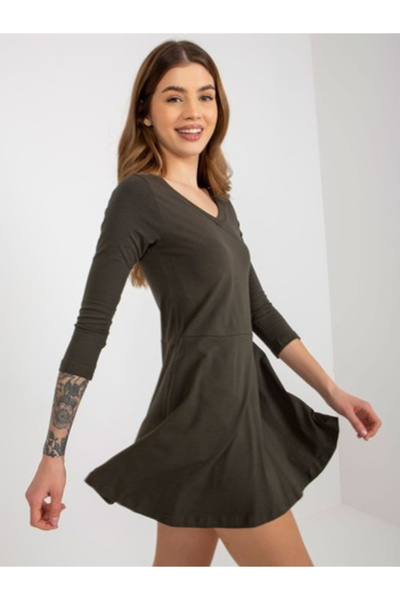 LILYROSE Rochie Dama, Lily Rose, Bumbac, Rochie evazata, Khaki, model EM-SK-H...