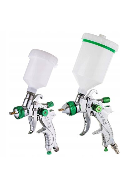 TC Technic 2x Pistol de vopsit Set de vopsire Duze 0,8 1,4 1,7 HVLP 600ml+125ml