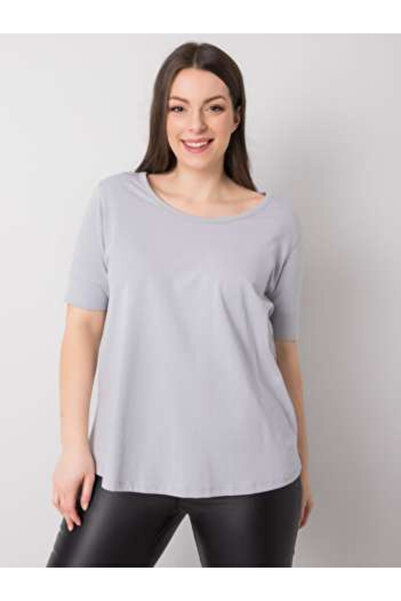 Basic Feel Good Tricou Dama Mini, Decolteu barcuta, BASIC FEEL GOOD, Gri Casu...