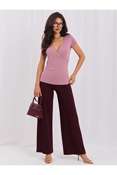 rue parıs Tricou Dama, RUE PARIS, Bumbac, Maneca scurta, Roz inchis, model RV...