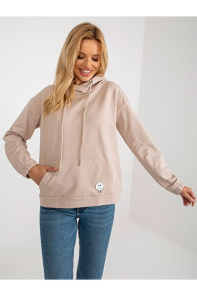 Relevance Women's Sweatshirt, RELEVANCE, Cotton, Long Sleeve, Beige, model RV...