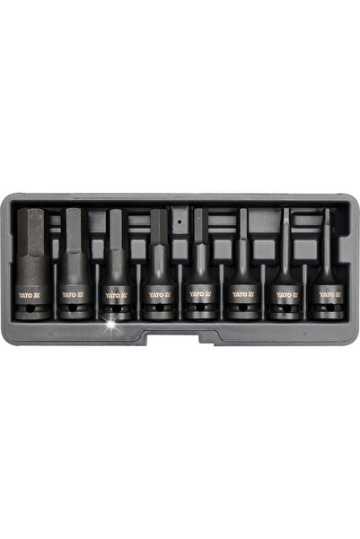 yato Chei tubulare cu cap hexagonal, cu tijă, 1/2 inch, 6-19mm, 8 bucăți.