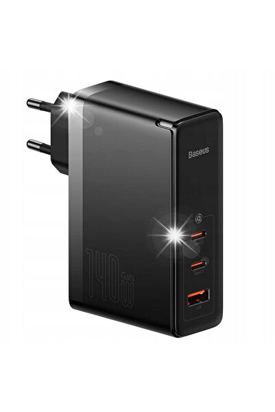 Baseus Încărcător de rețea GaN5 Pro 2xUSB-C + USB 140W 2x USB-C + USB Negru