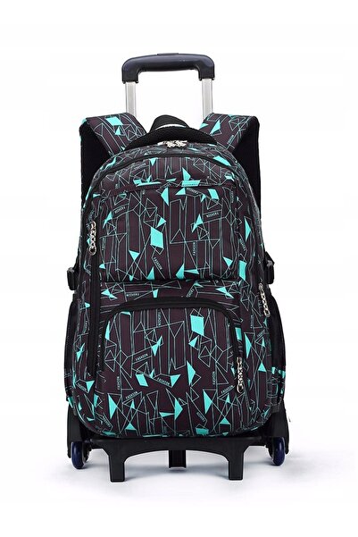 K&M CLOTHES Rucsac școlar pentru adolescenți, cu roți, cu cadru (D069)