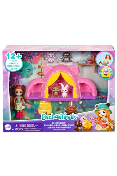 Enchantimals Călătorie la cort cu păpușă și animăluțe + accesorii HTW71