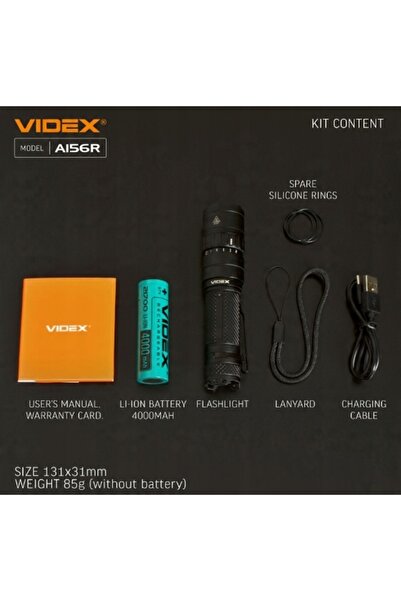 VİDEX Lanterna portabilă LED 1700Lm 6500K 20W USB-C