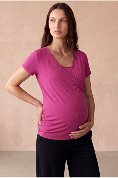 WESTMARK LONDON Pregnant and Maternity Women's Fuchsia Viscose Double-Breaste...