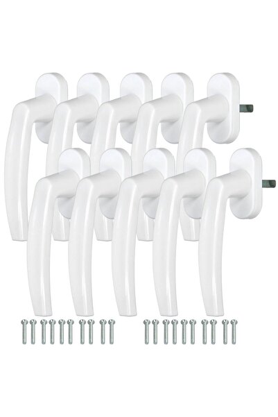 KOTARBAU Mâner de fereastră pentru uși de balcon, Alb, Ax de 35 mm, Set de 10