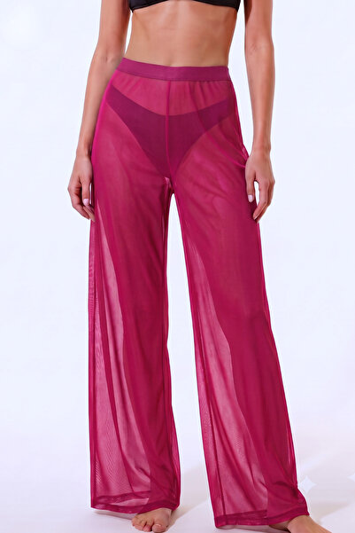 Atelier Tuberose Tulle Pareo Fuchsia Transparent Trousers