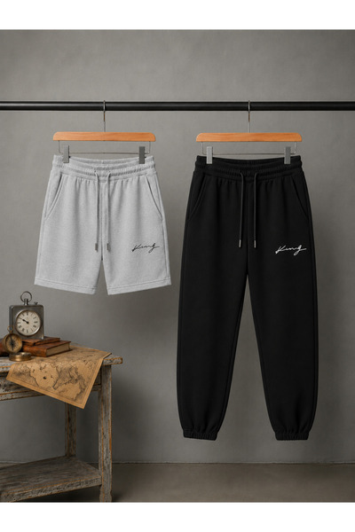 CLOTHES33 Sports Tracksuit Shorts Thin Summer Sweat-Absorbing Handwritten Kin...