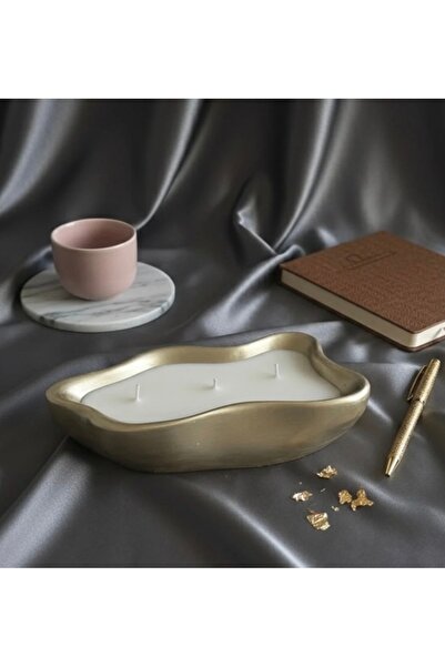 STRAWLİN MAISON Dekoratif Gold Kase Luxury Soya Wax Mum