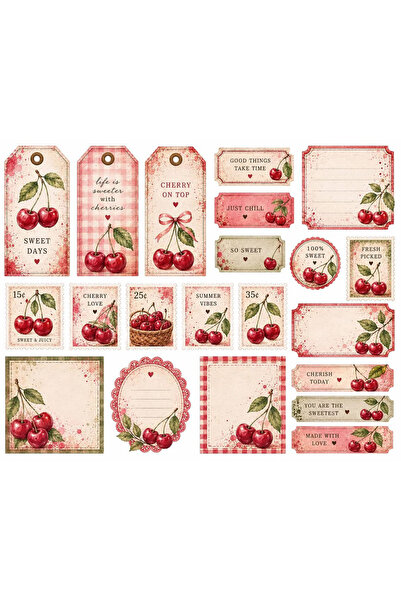 TELLGRAF Cherry Themed Sticker Set (30X21 cm 1 Piece)